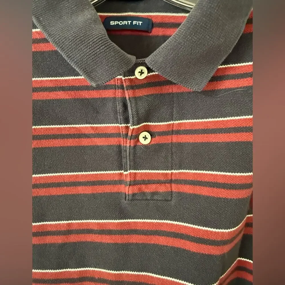 Ralph Lauren Polo Shirt Men’s L Striped Preppy Y2K + Bonus Tee Bundle